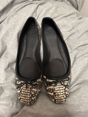 Coach | Lola | Flats | Leather | Brown + White + Black Snakeskin Pattern | 8